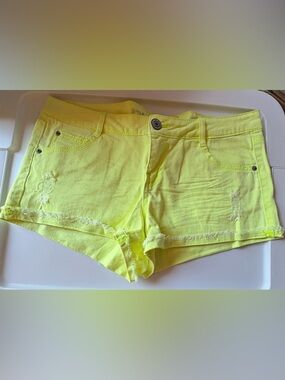 Rue21 Neon Yellow Denim Cutoff Shorts